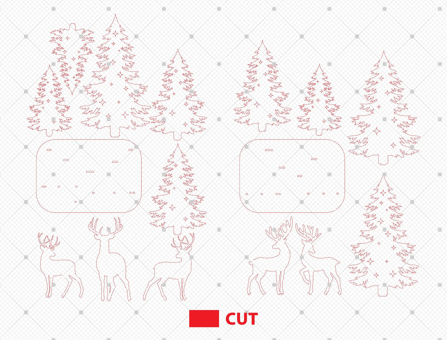 3D Forest Reindeer Scene Laser Cut File | Ready to Cut | Glowforge, xTool, LightBurn, etc. My Store