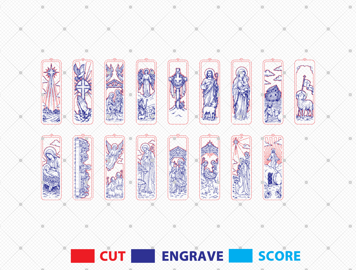 Christmas Nativity Bookmark SVG Bundle Christian Laser Cut Files