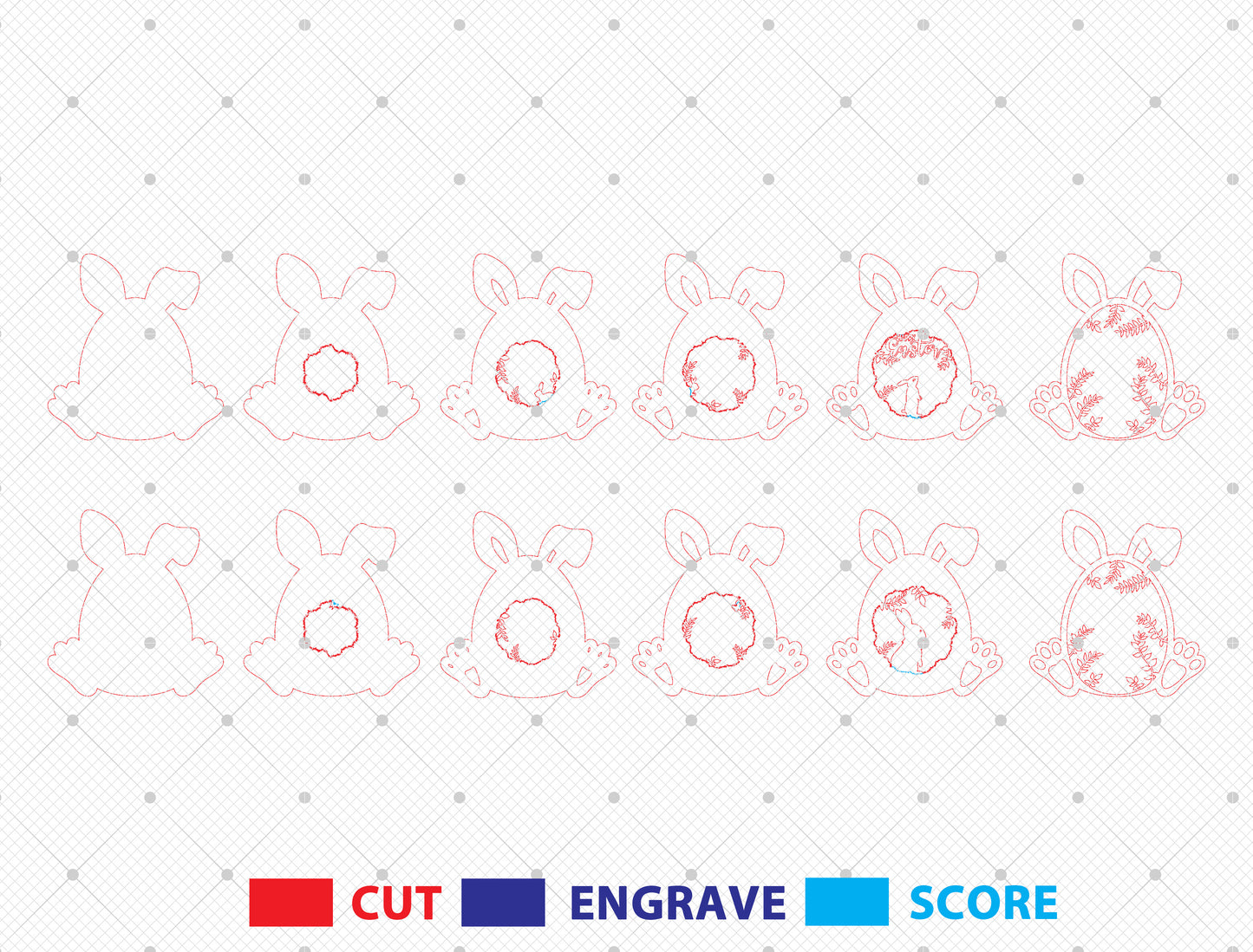 Multilayer Bunny Forest Happy Easter SVG Bundle for LightBurn and xTool