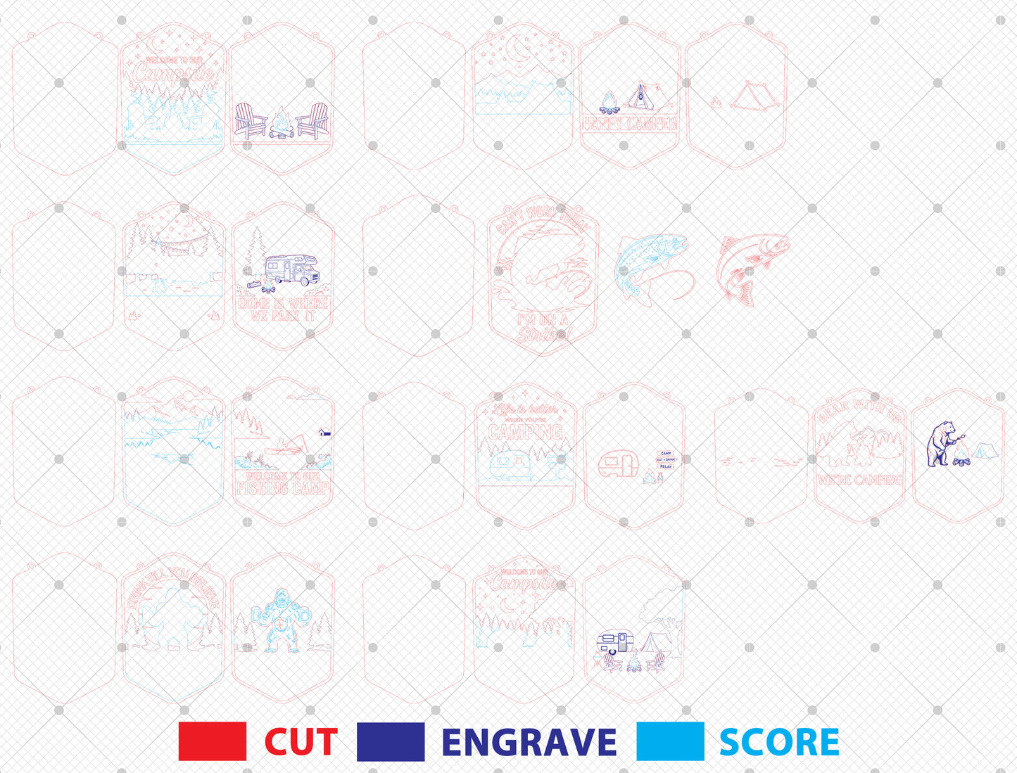 Camping Sign SVG Bundle “Home Is Where We Park It” for Glowforge