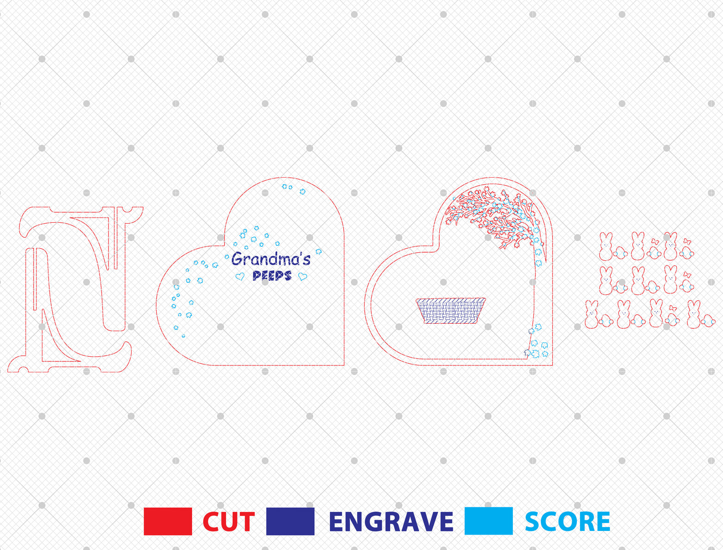 Personalized Easter Peeps Stand SVG Custom Bunny Display for Glowforge