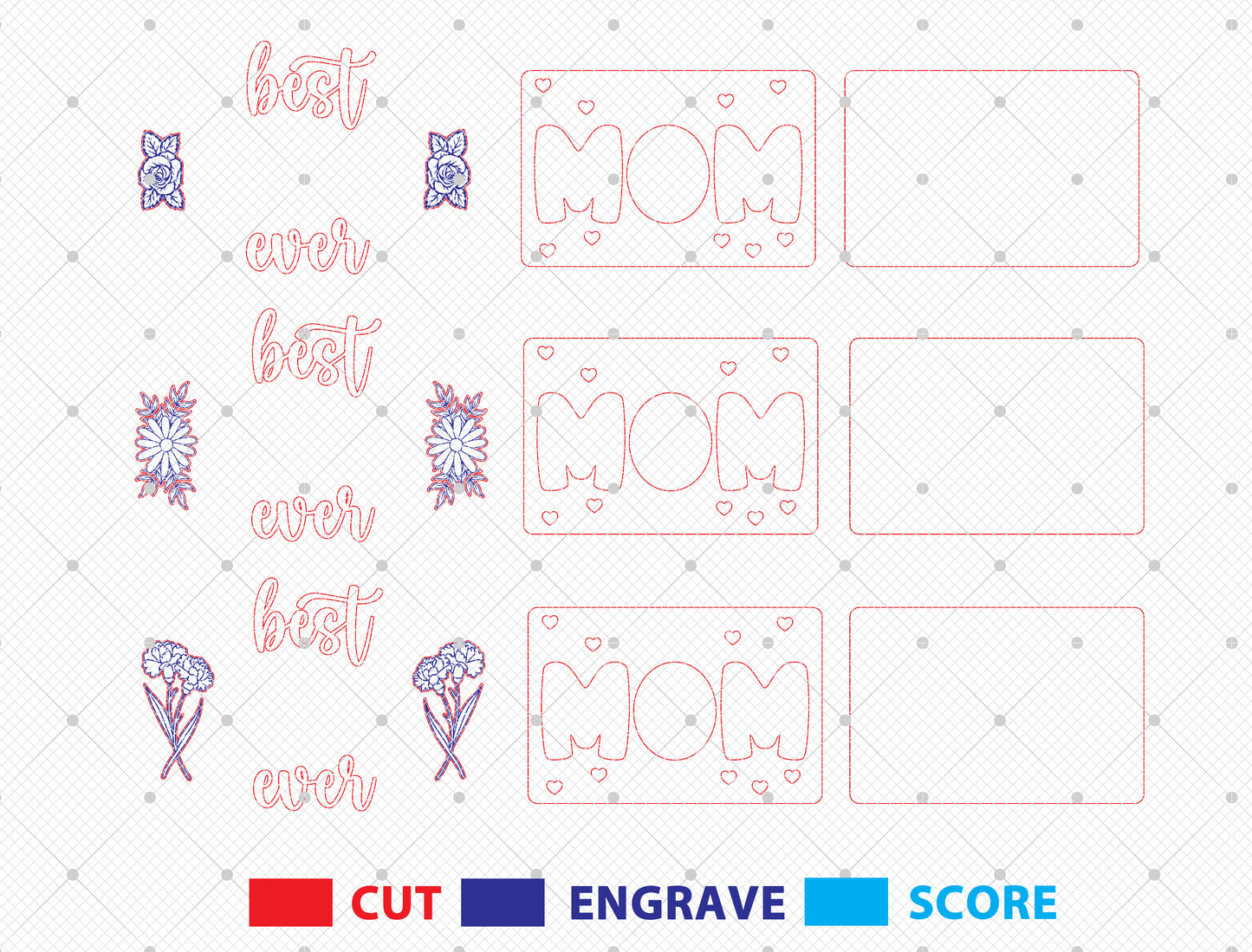 Best Mom Ever Photo Frame SVG Floral Wooden for LightBurn and xTool
