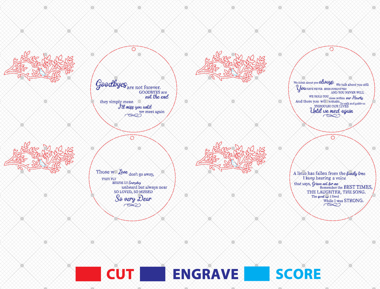 Cardinal Memorial Ornament SVG Bundle for xTool and Glowforge
