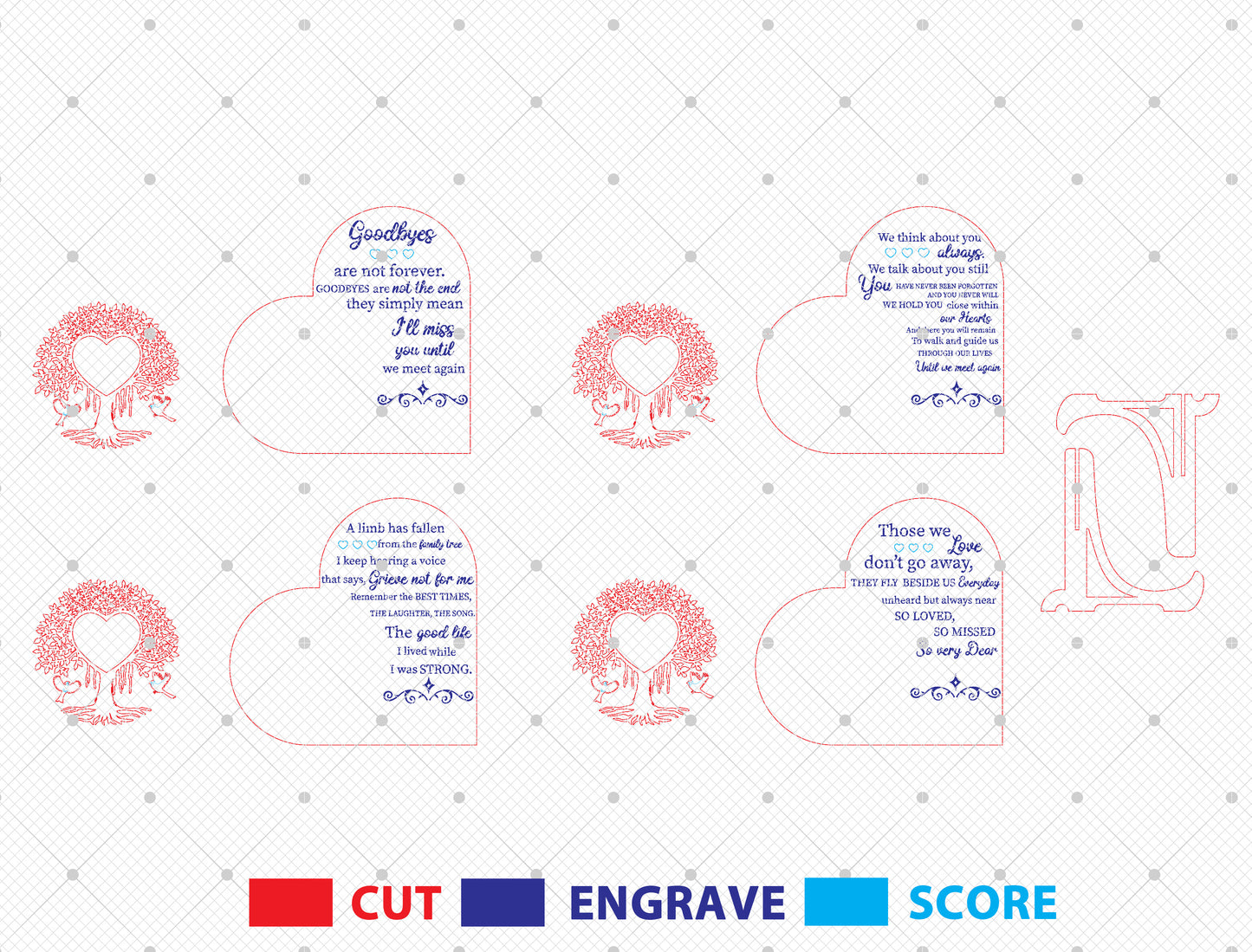 Memory Tree Memorial SVG Photo Frame Laser Cut File for Glowforge and LightBurn