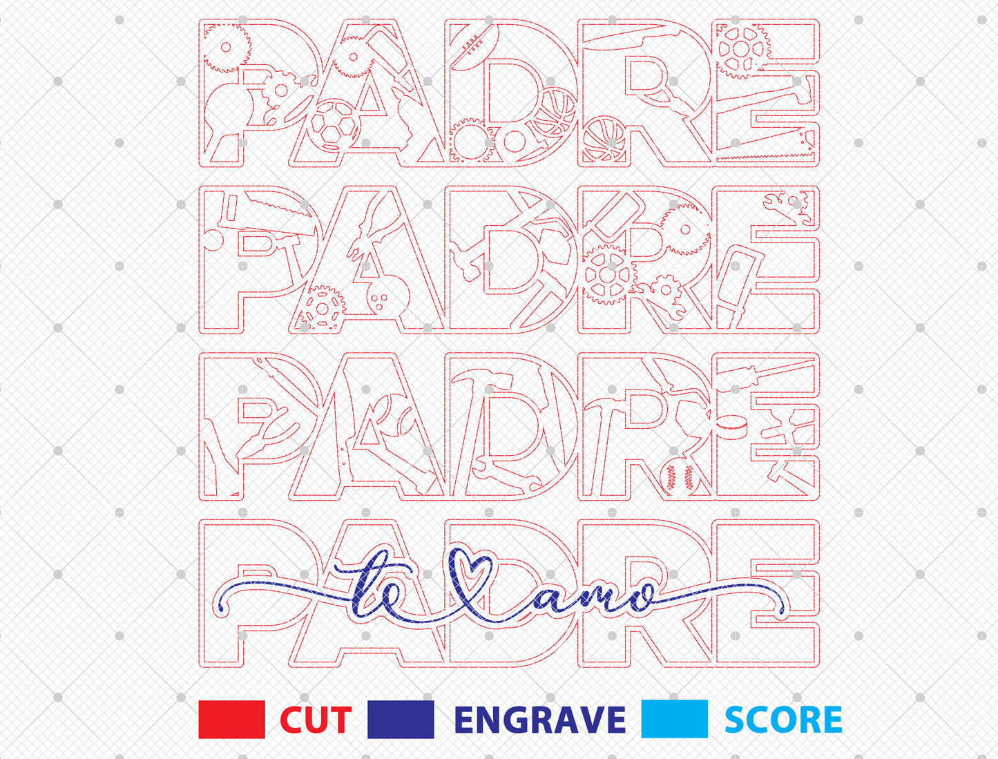 Personalized Papa Tool Name Sign SVG Laser Cut File for Glowforge and xTool