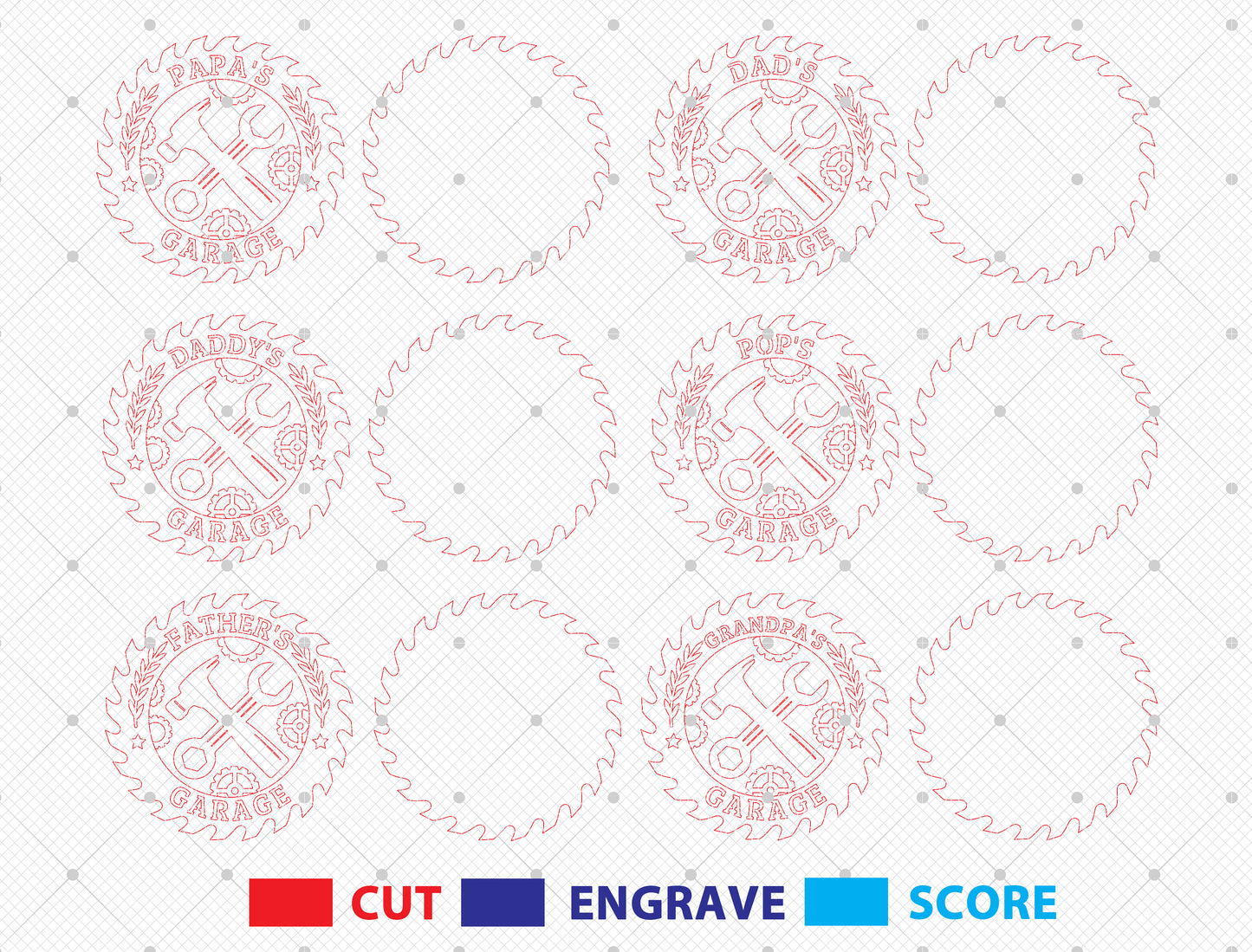 Dad’s Garage Workshop Laser Cut File | Funny Tool Sign Decor | Rustic Wooden Workshop Style | Glowforge, xTool, LightBurn, etc.