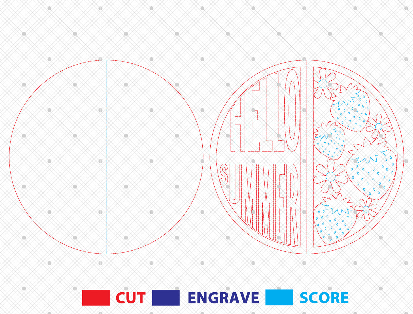 “Hello Summer” Strawberry Door Sign SVG for Glowforge