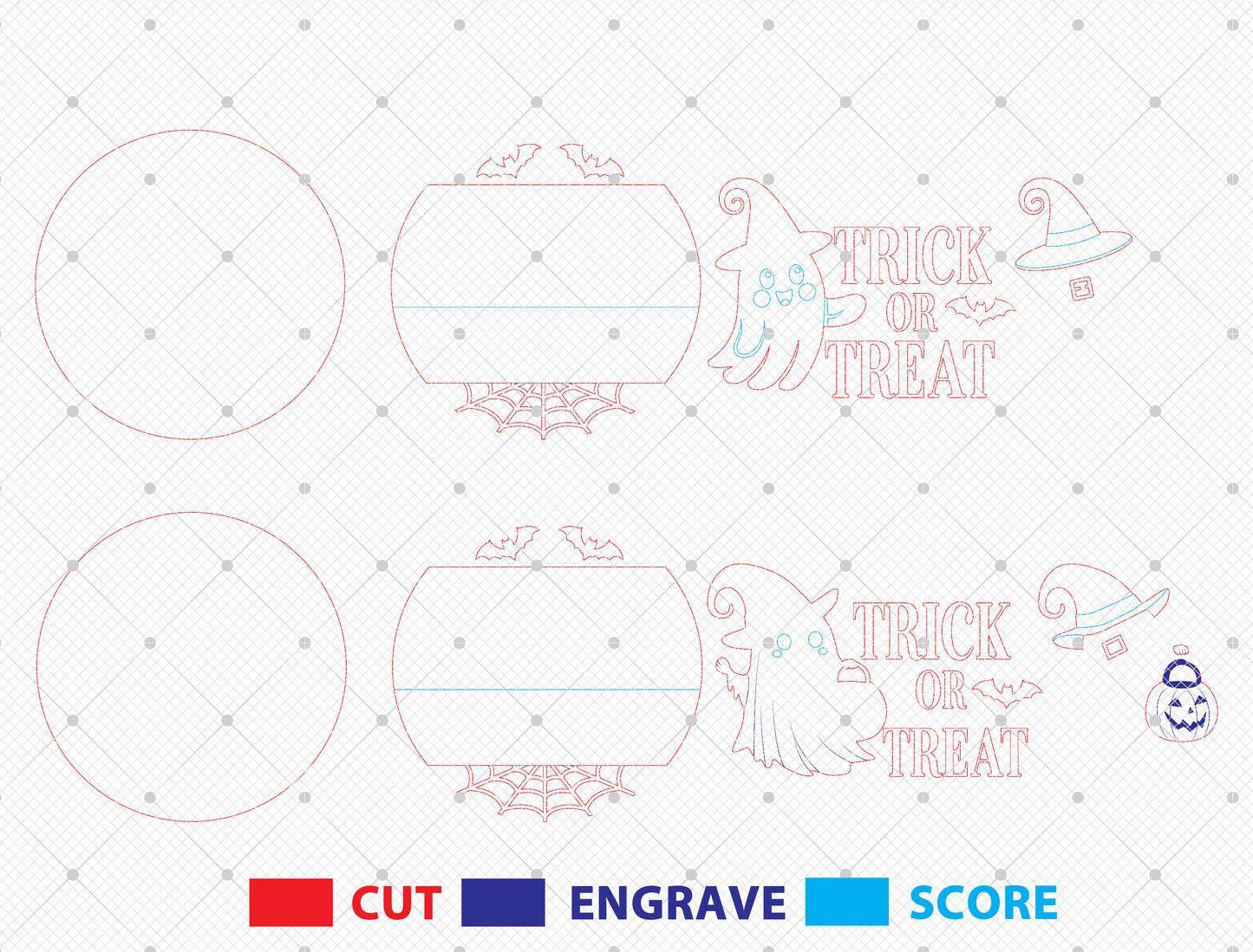 Trick or Treat Ghost Door Hanger SVG Set for Glowforge xTool LightBurn
