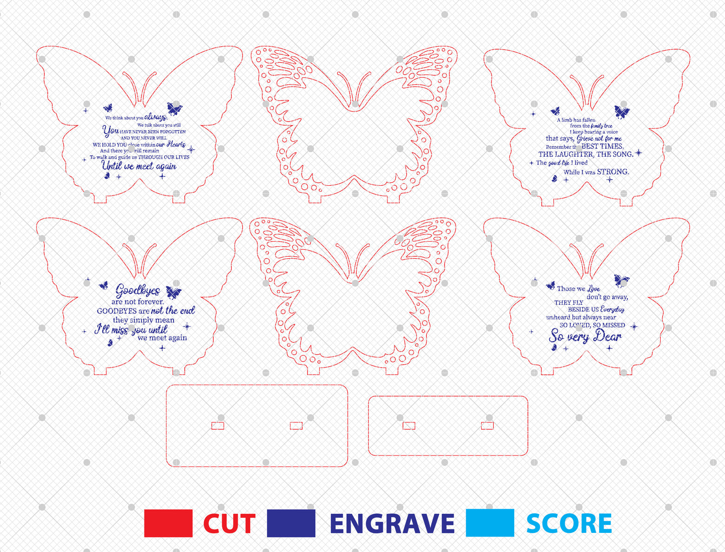 Butterfly Memorial SVG Quote Remembrance Laser Cut File