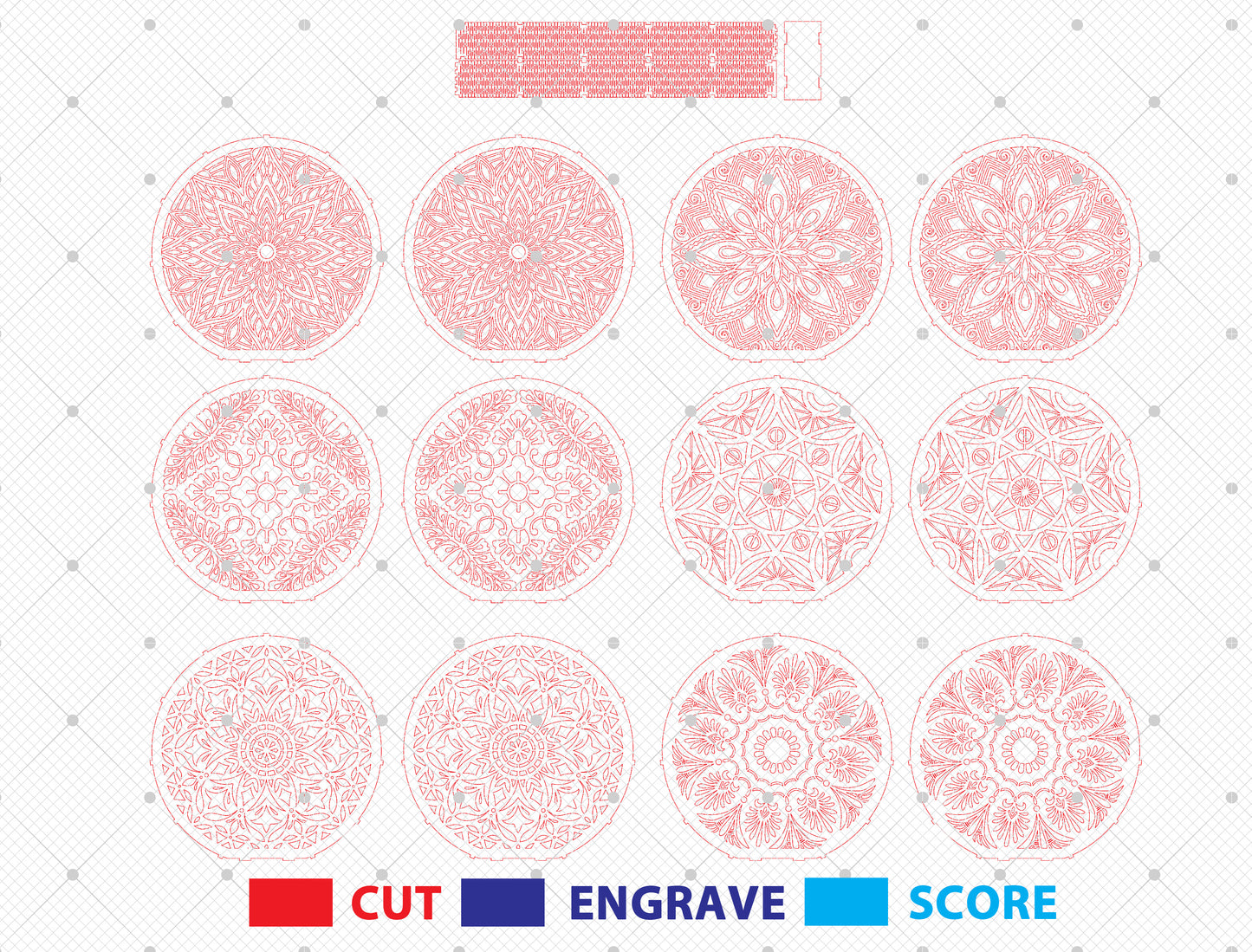 Mandala LED Light SVG Bundle Laser Cut File for Glowforge and xTool