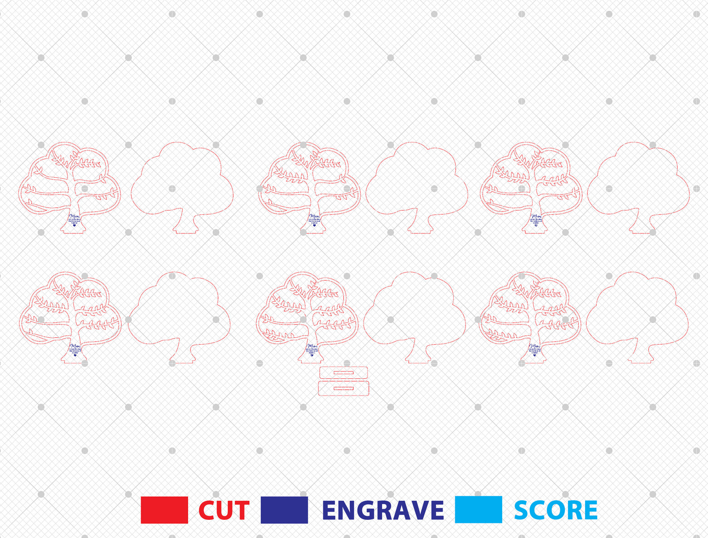 Family Tree Name Sign SVG Mother's Day Wooden Decor for Glowforge