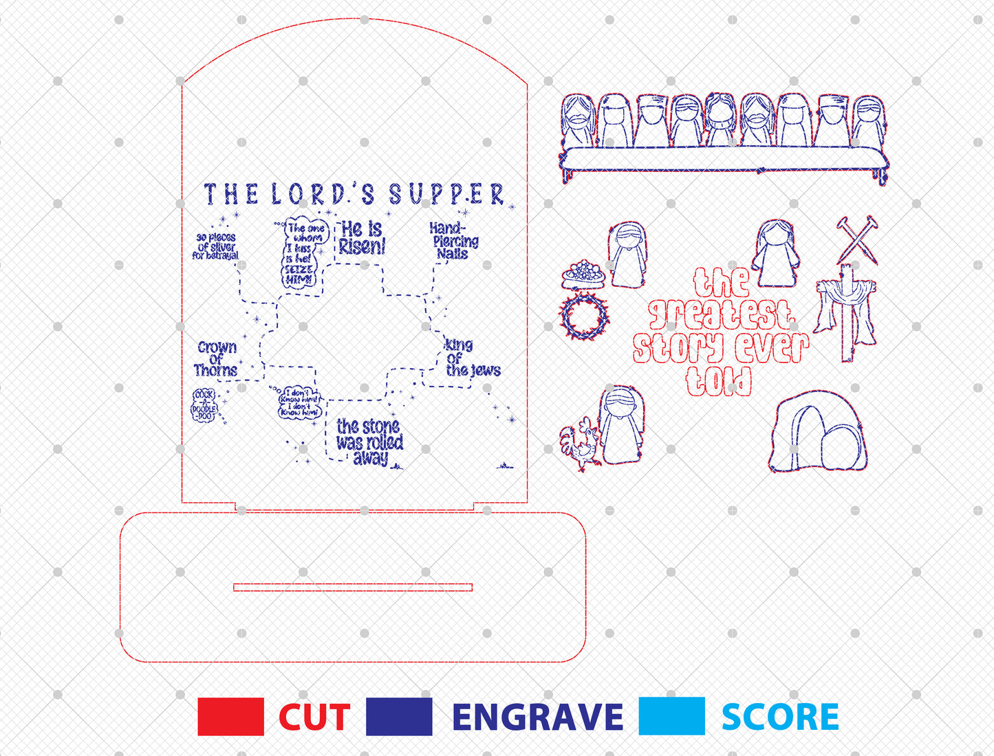 Last Supper Scripture SVG Christian Bible Story Easter for LightBurn