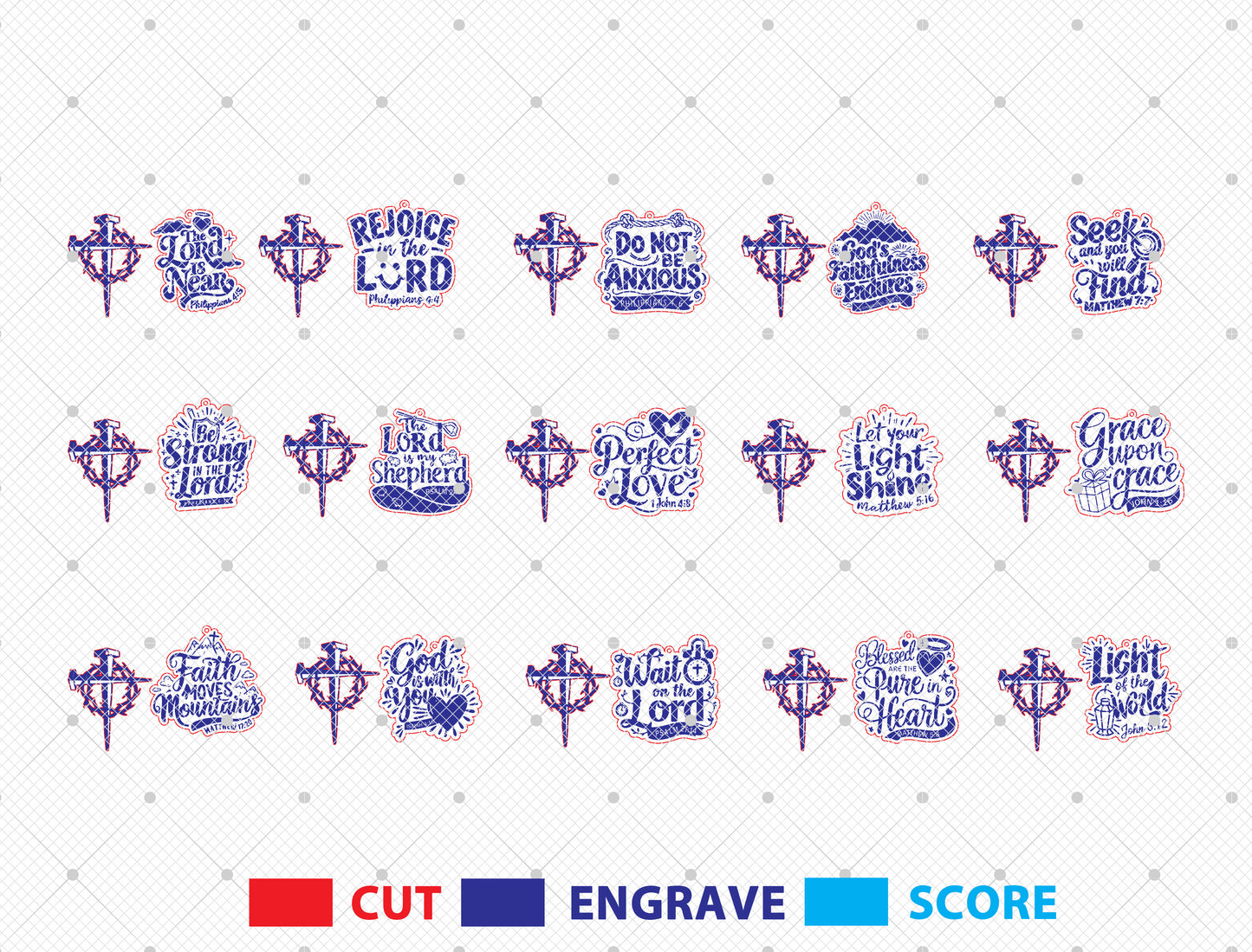 Christian Bible Verse Keychain SVG Inspirational Faith for Glowforge