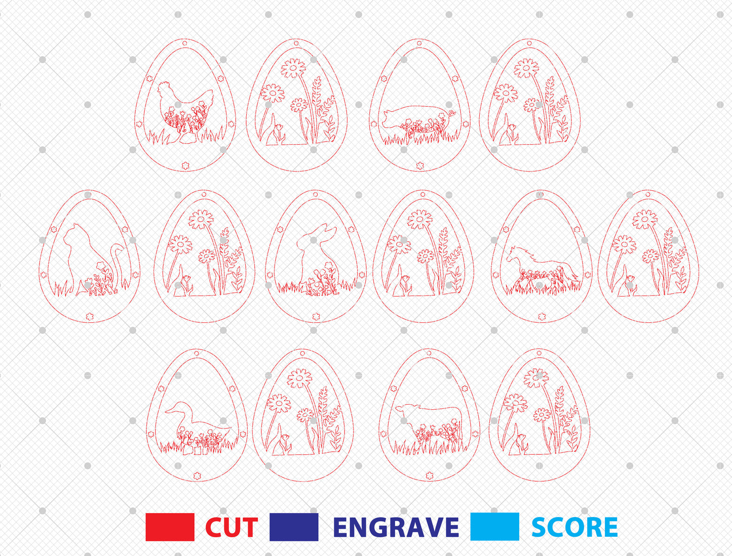 Personalized Easter Egg Name Ornament SVG Custom for Glowforge and xTool