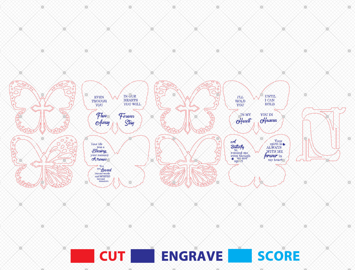 Butterfly Memorial SVG Laser Cut File for xTool and Glowforge