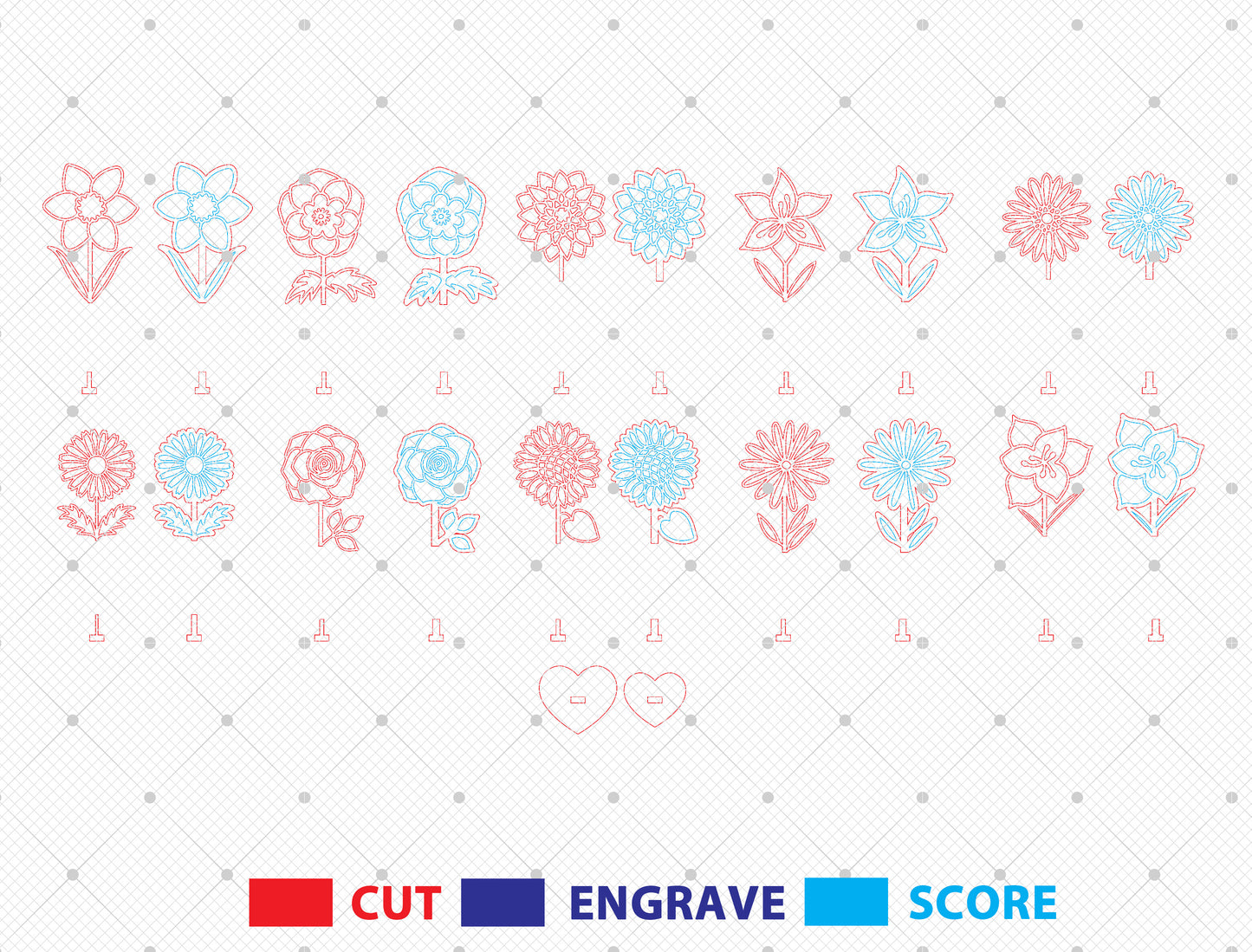 Personalized Flower Stand SVG Bundle 5 Designs for LightBurn and xTool