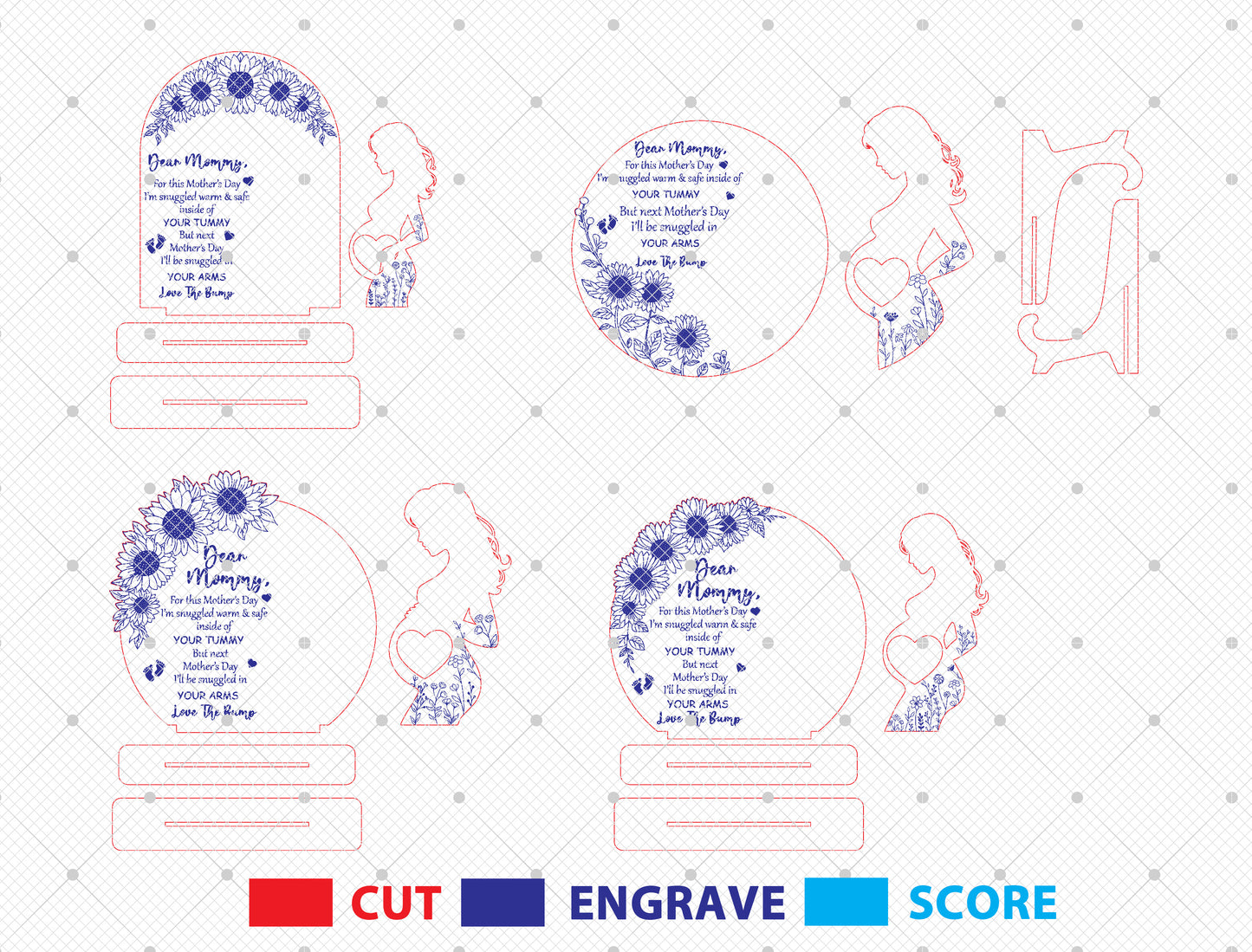 Pregnancy Ultrasound Photo Frame SVG Mother's Day for Glowforge