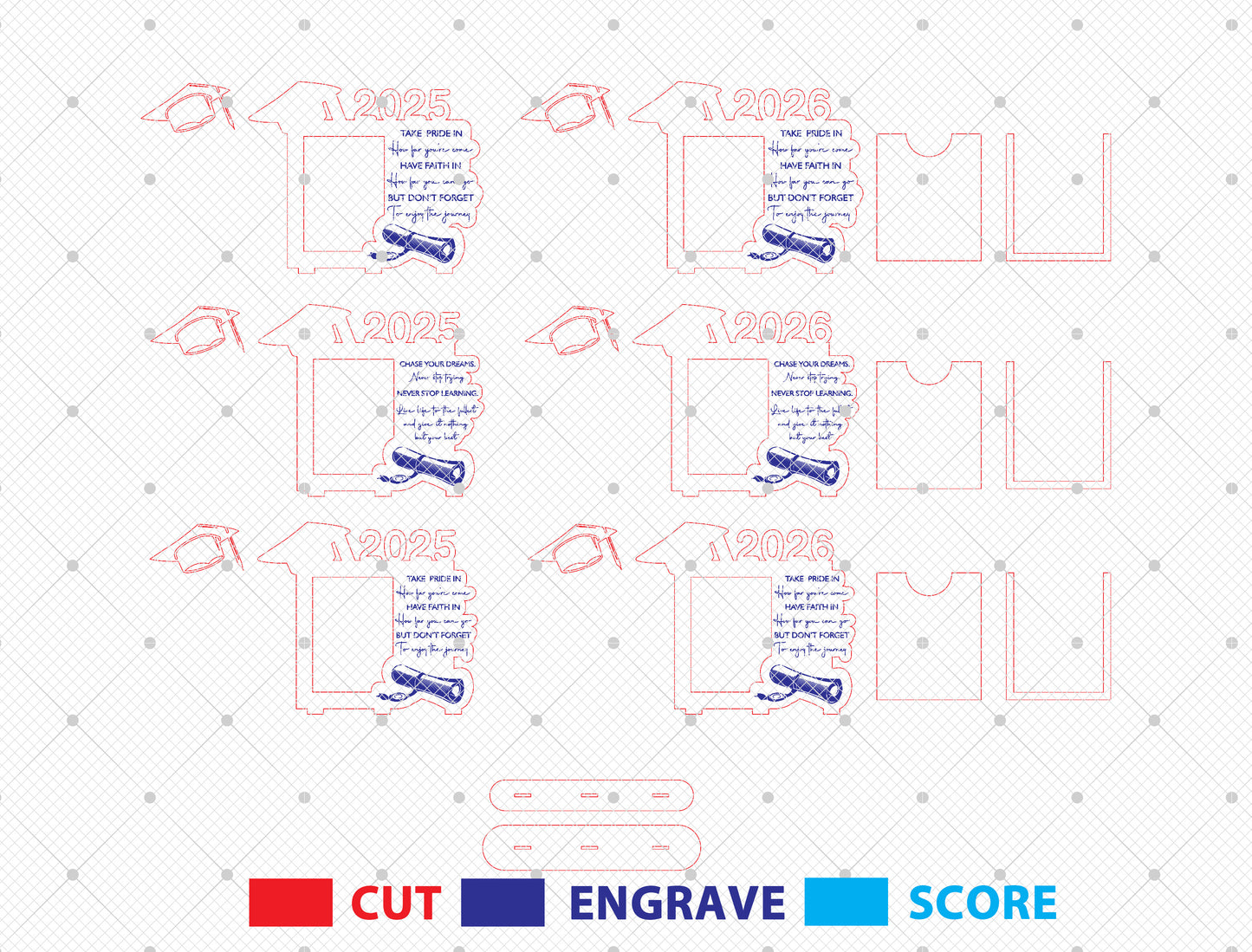 Graduation Photo Frame SVG Laser Cut File for Glowforge and xTool