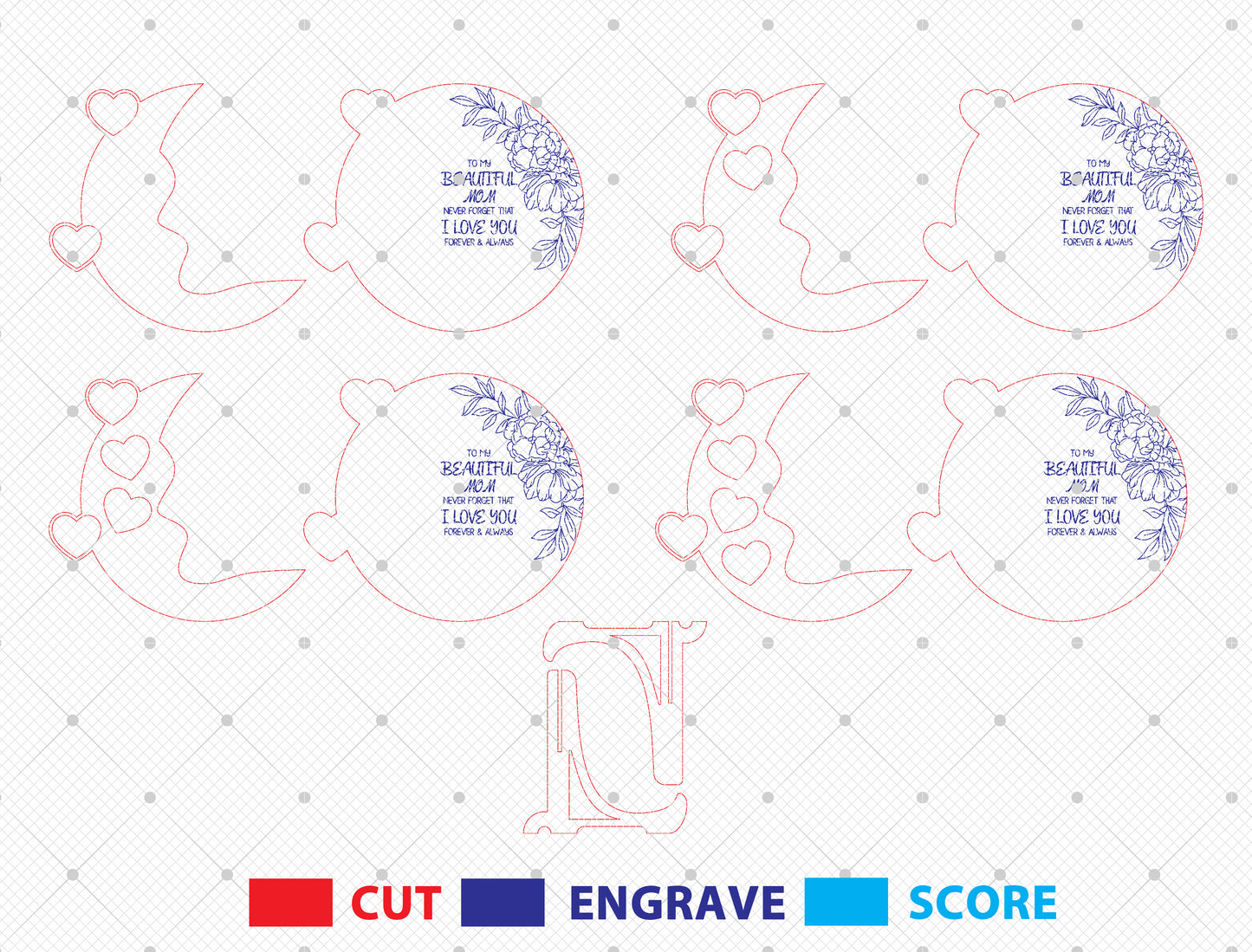 Personalized Mom Photo Frame SVG Mother Silhouette Laser Cut File for Glowforge and xTool