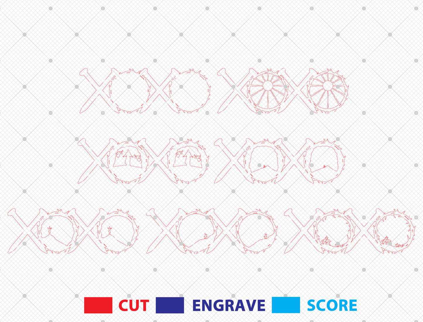 XOXO Nativity Scene SVG Christmas Faith Layered Wooden for LightBurn and xTool