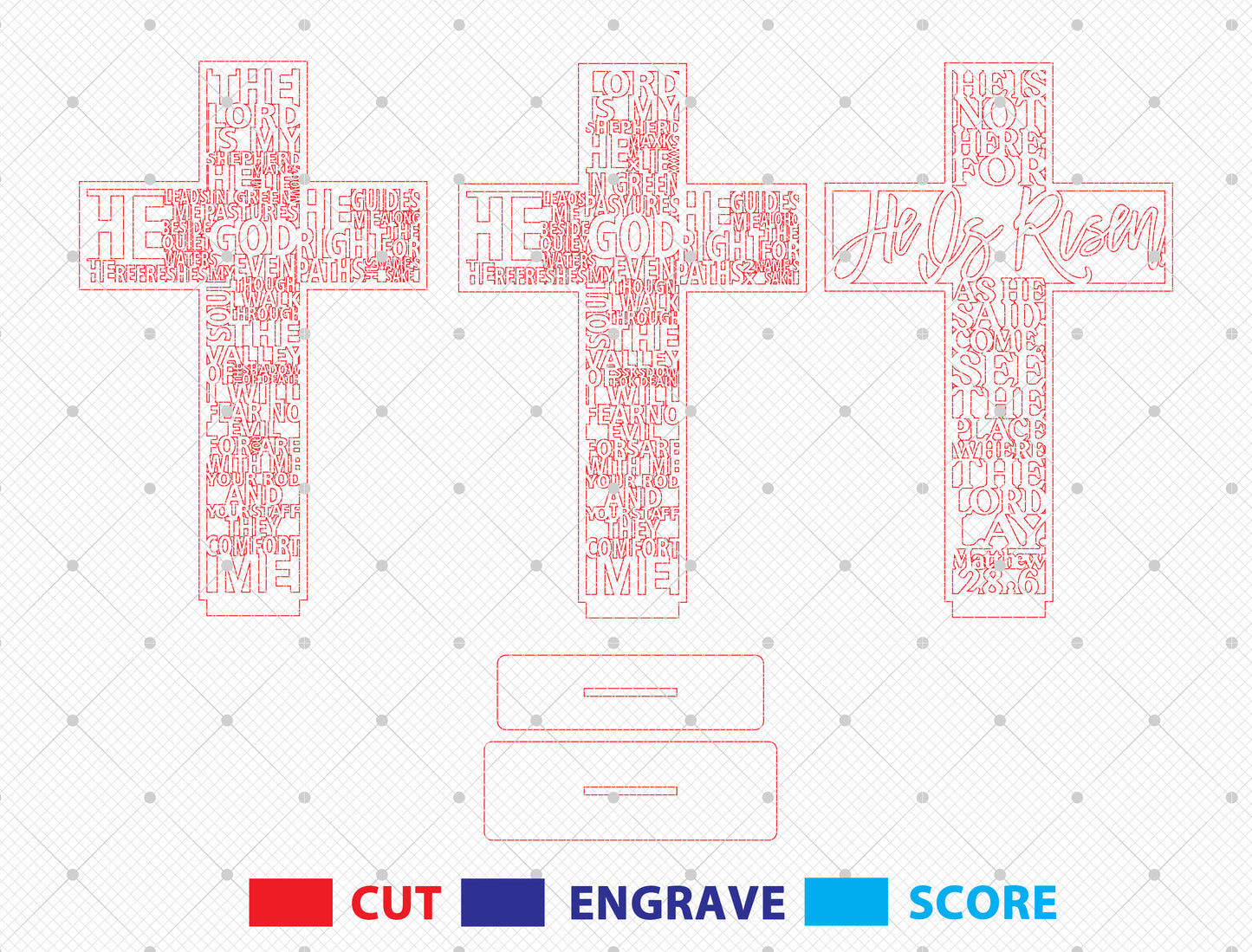 Christian Cross Faith Quote Tabletop Sign SVG Bundle for LightBurn and xTool