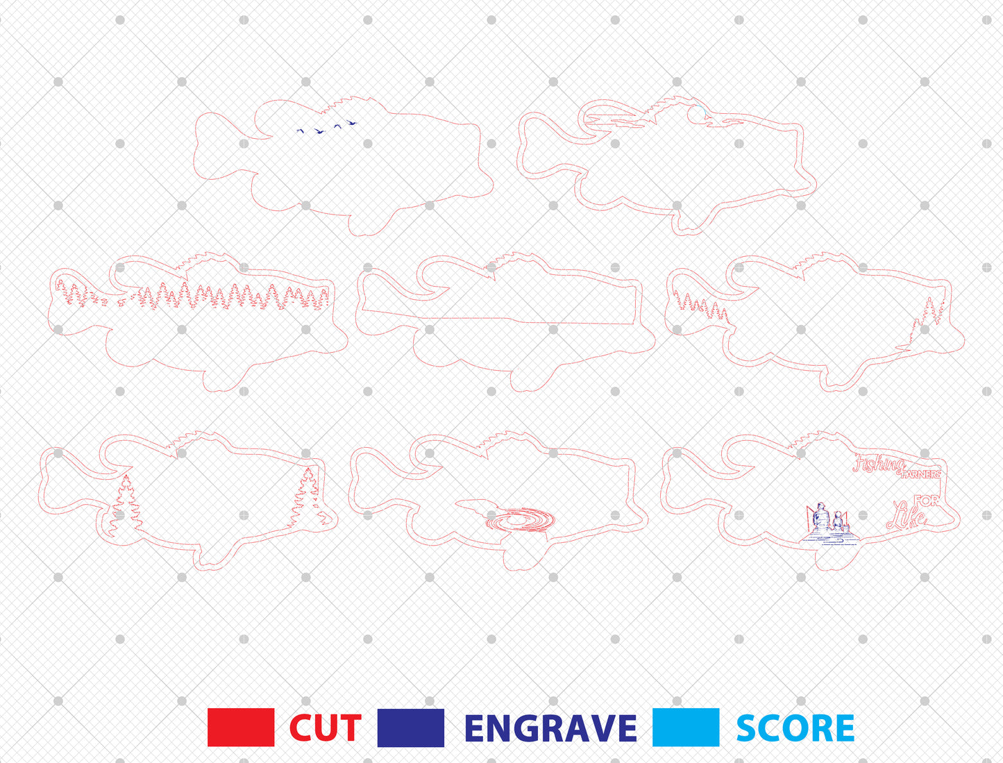 Father’s Day Fishing Multilayer SVG Laser Cut File for Glowforge