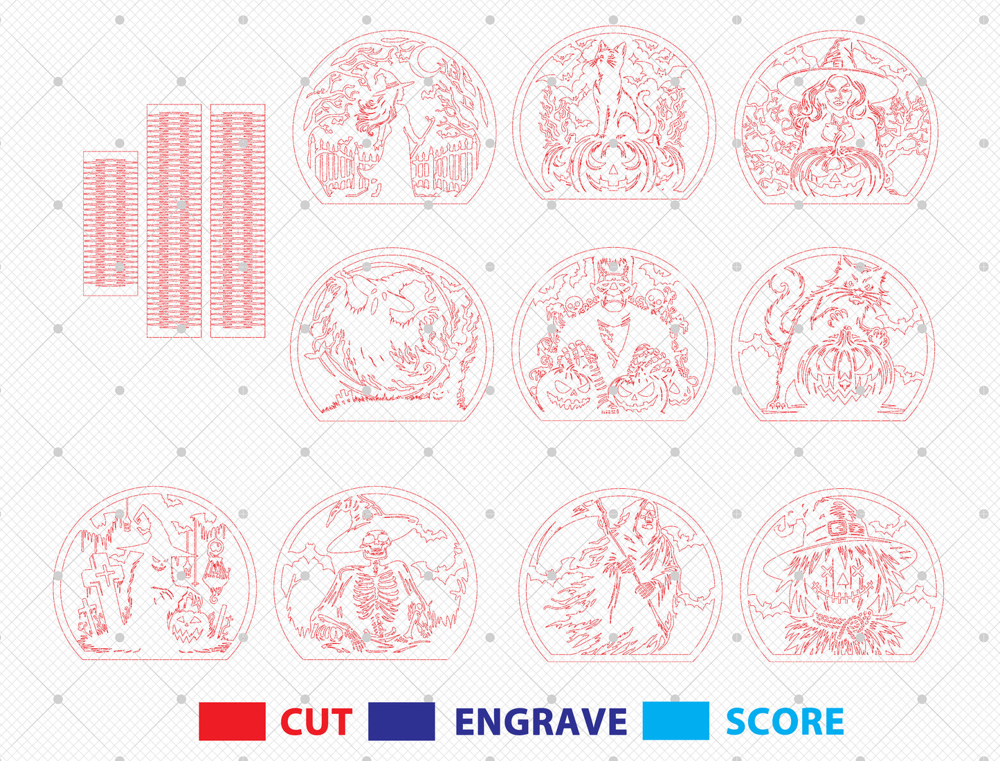 Halloween Horror Lantern SVG Bundle for Glowforge and LightBurn