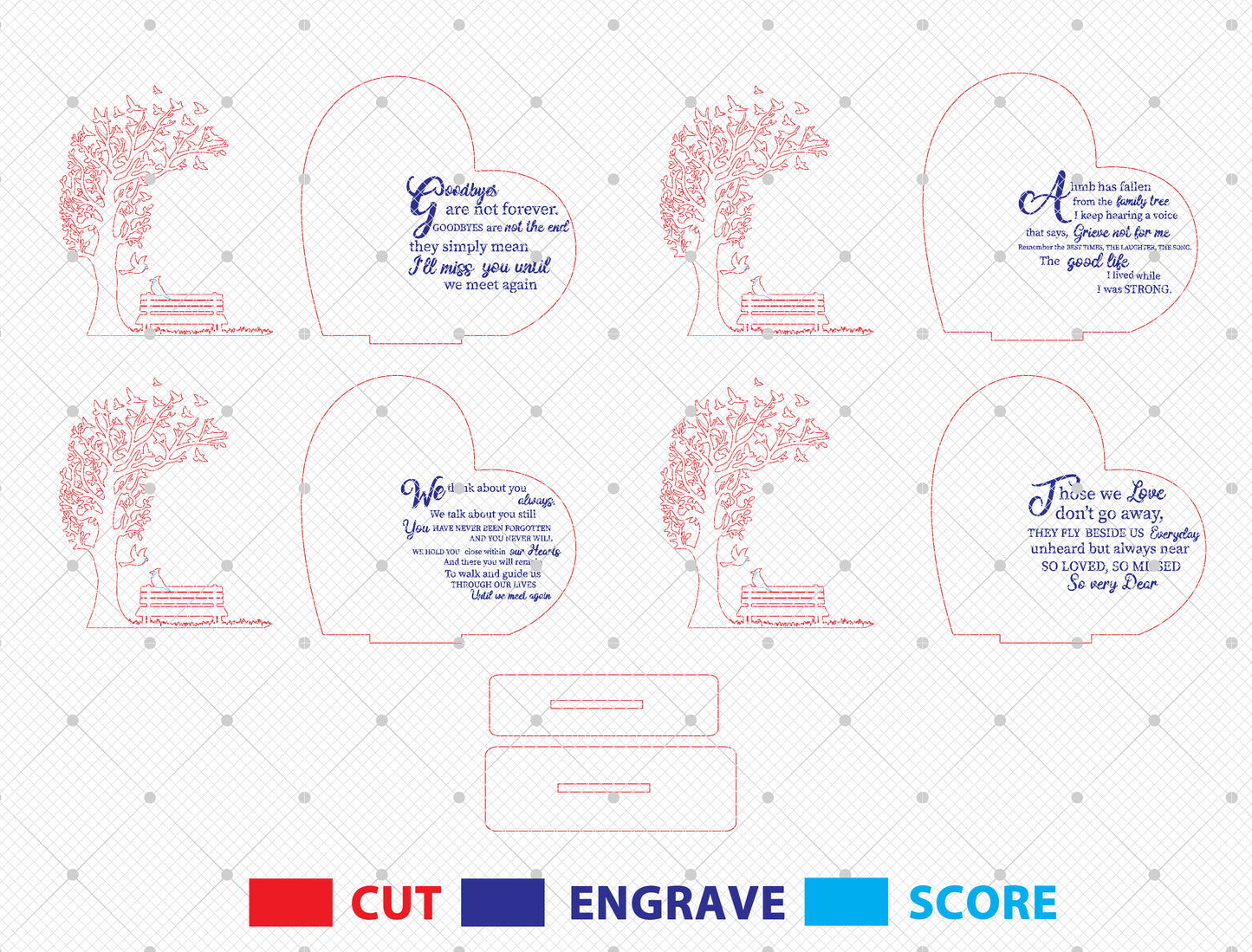 Memorial Tree Bench Tabletop Sign SVG Laser Cut File