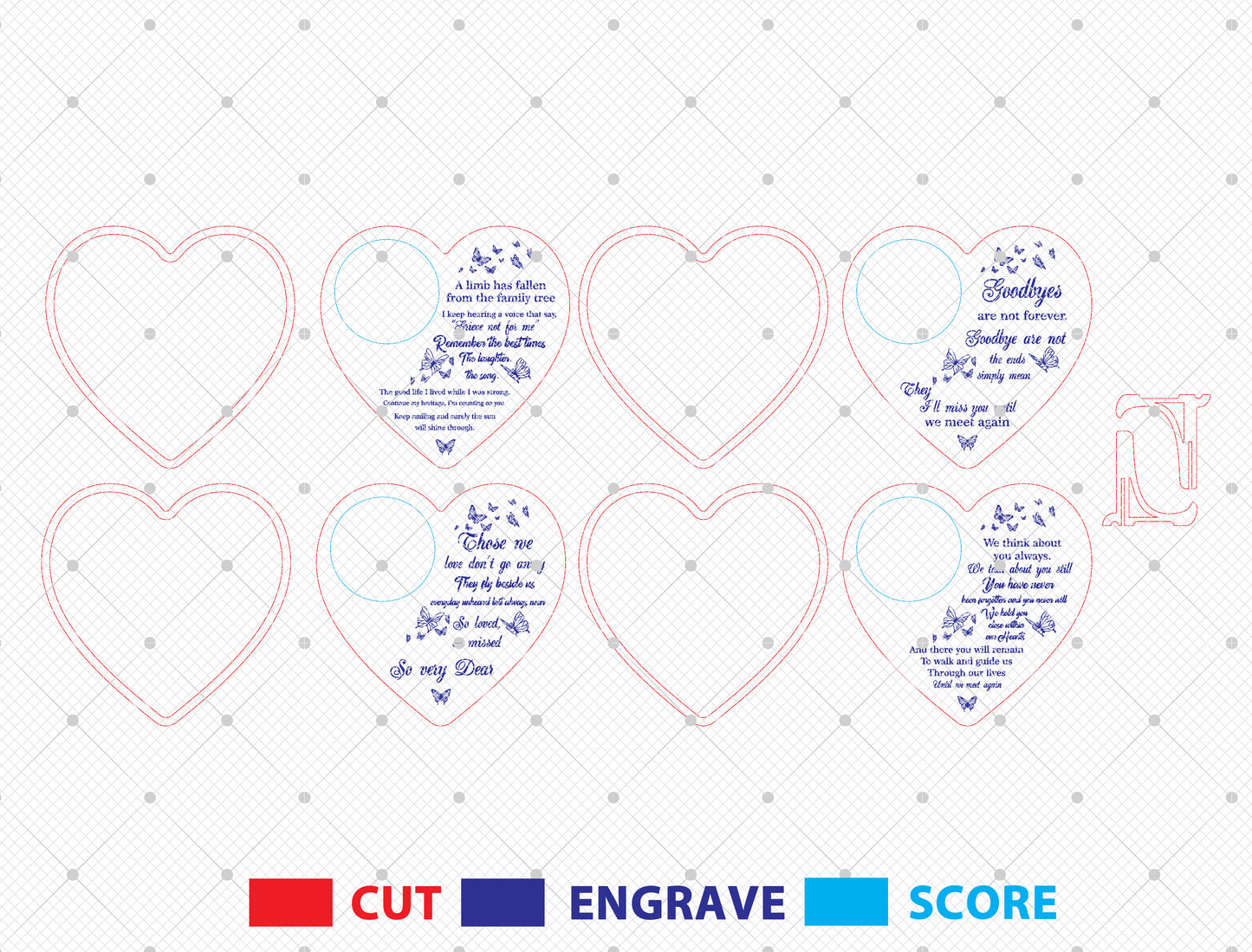 Heart Photo Memorial Plaque SVG Laser Cut File for xTool