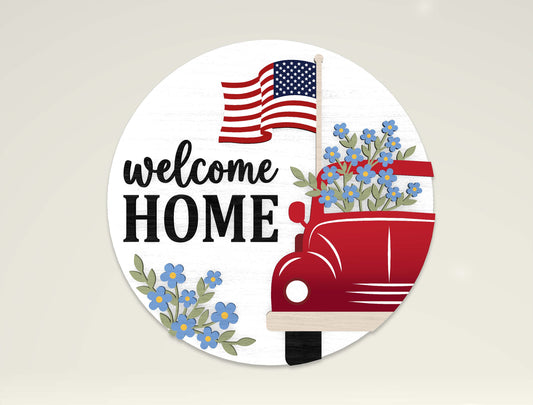 Patriotic Round Sign SVG Bundle Laser Cut File for Glowforge