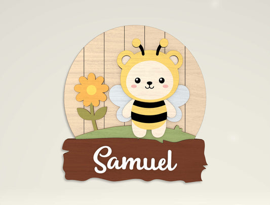 Personalized Cute Animal Name Sign SVG for Glowforge and LightBurn