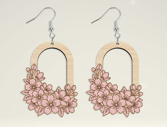Floral Teardrop Earring SVG Bundle for Glowforge and LightBurn