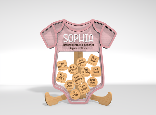 Baby Milestone Memory Bank SVG Laser Cut File for Glowforge