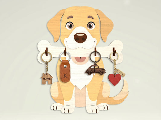 Personalized Dog Key Holder SVG Bundle for Glowforge and LightBurn