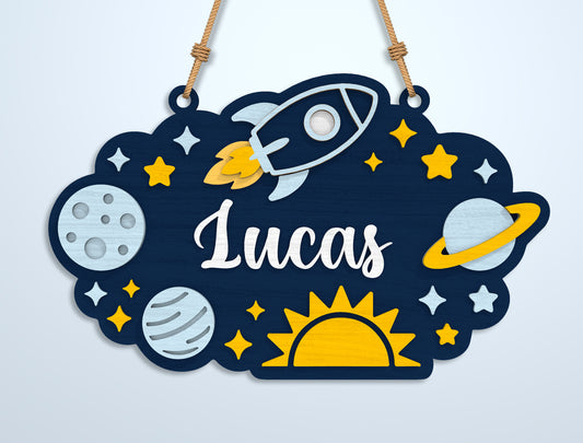 Kids Name Sign SVG Bundle File for Glowforge and xTool