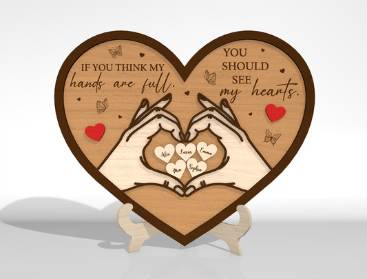 Mom Heart Hands SVG Bundle Mother's Day Laser Cut File for xTool and Glowforge