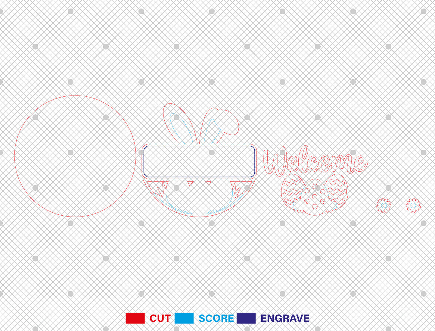 Bunny Welcome Sign Laser Cut File SVG – Ready to Cut – 9 Designs – Glowforge, xTool, LightBurn, etc.