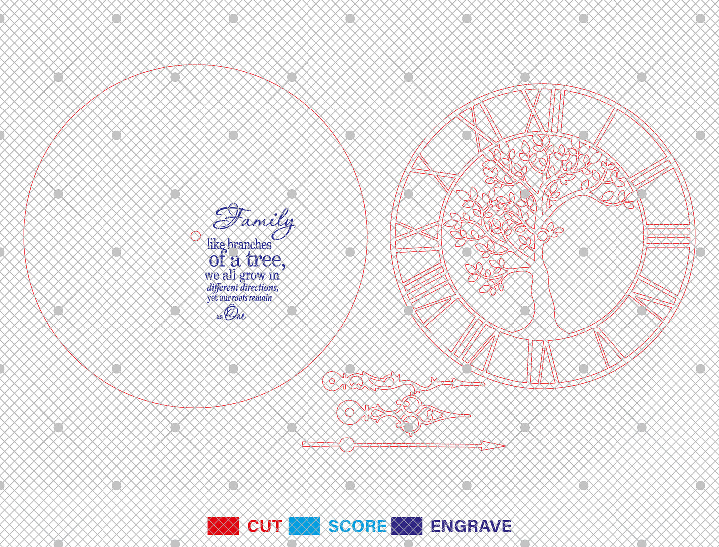 Tree of Life Wall Clock SVG Bundle for Glowforge and LightBurn