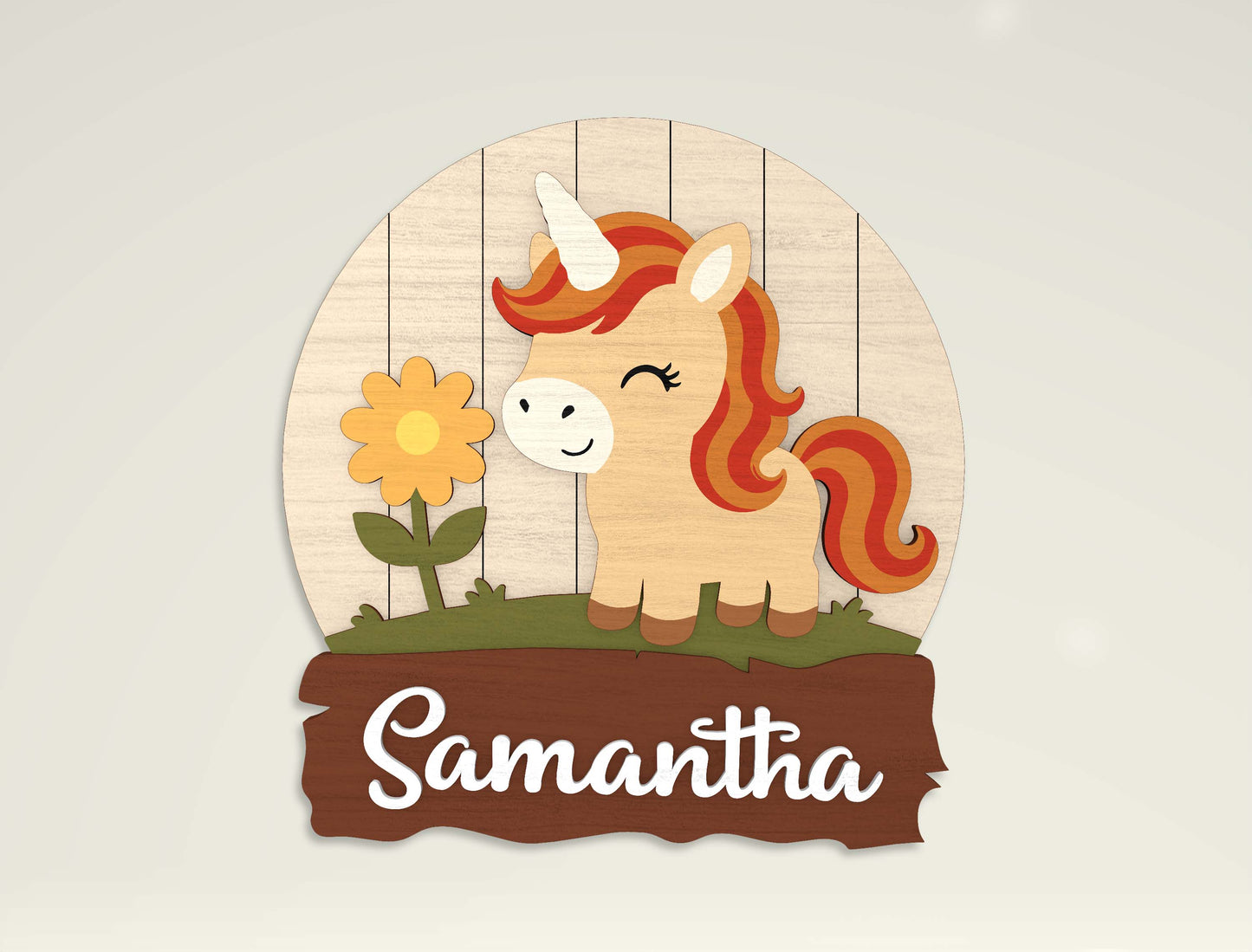 Personalized Cute Animal Name Sign SVG for Glowforge and LightBurn