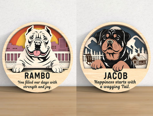 Dog Memorial Sign SVG Laser Cut File Bundle for xTool, Glowforge, or LightBurn