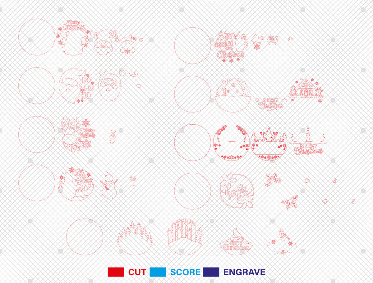Christmas Door Hanger SVG Bundle 9 Gnome Santa Laser Cut Des 11