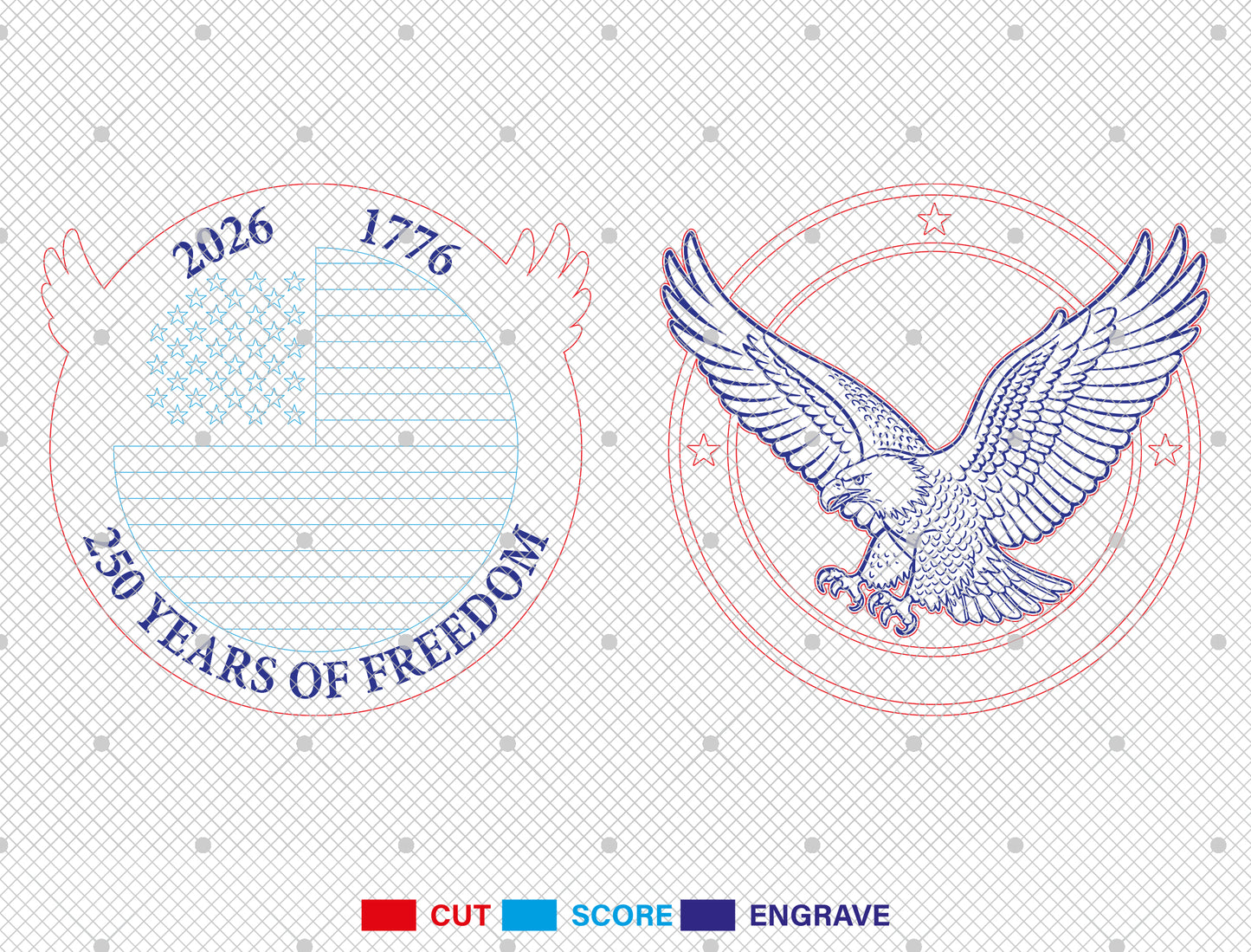 America 250 Door Hanger SVG Bundle for Glowforge and xTool