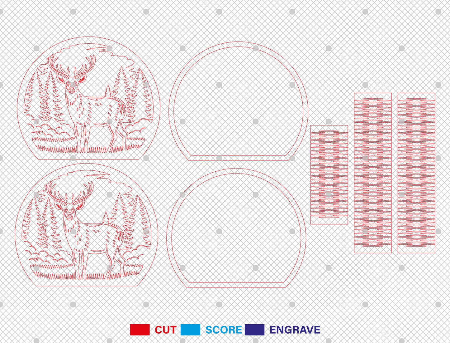 Wildlife Round Lantern SVG Bundle Laser Cut File for Glowforge and LightBurn
