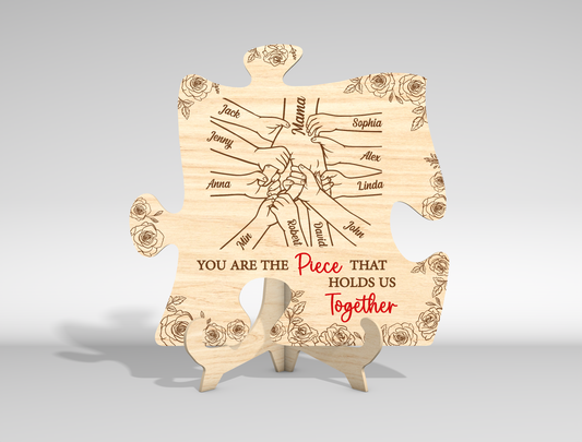 "You Are The Piece" Family Puzzle Sign SVG for Glowforge and xTool