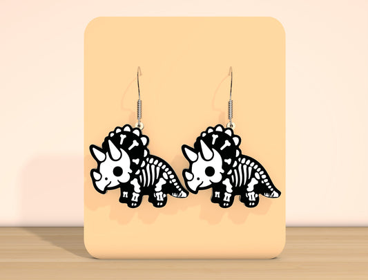 Halloween Animal Skeleton Earrings SVG Bundle Laser Cut File | 10 Spooky Animal Designs | Gothic Jewelry Style | Glowforge, xTool, LightBurn, etc.