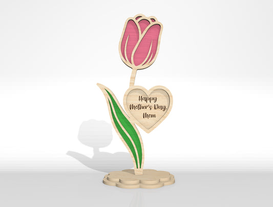 Floral Heart Stand SVG Bundle Layered Flower for xTool