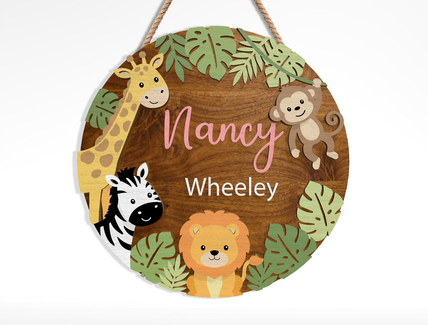 Safari Name Sign SVG Bundle Laser Cut File for Glowforge and xTool