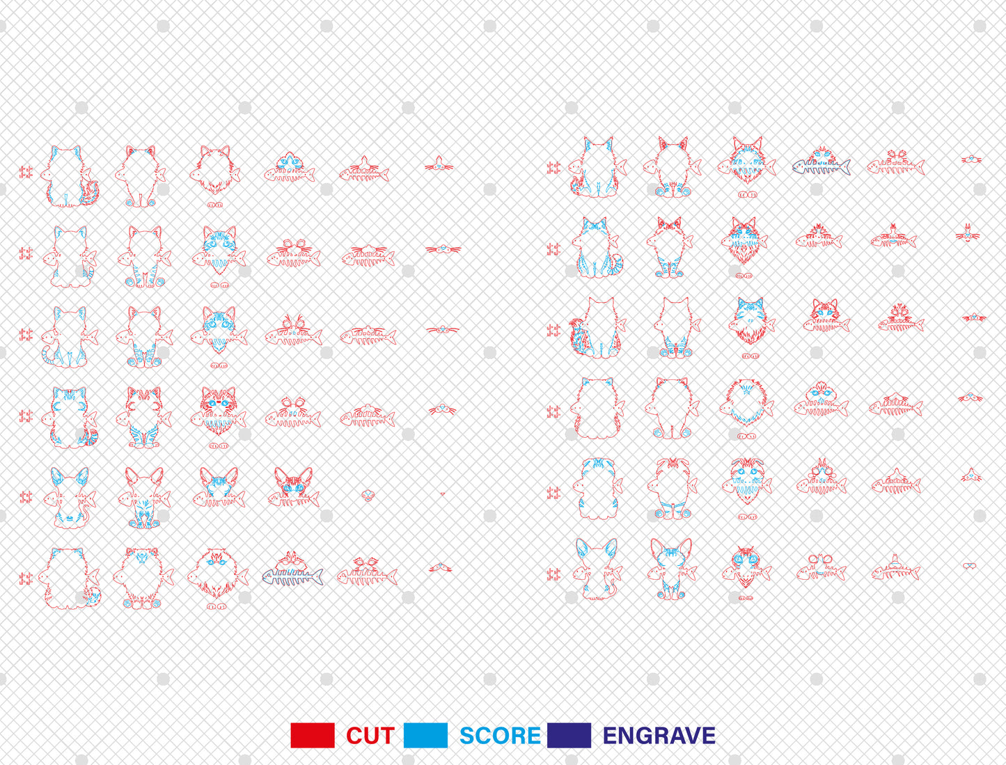 Cat Breed Key Holder SVG Bundle for xTool and Glowforge