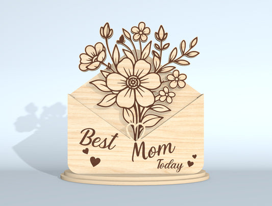 Floral Envelope Stand Sign SVG Bundle for Glowforge and xTool