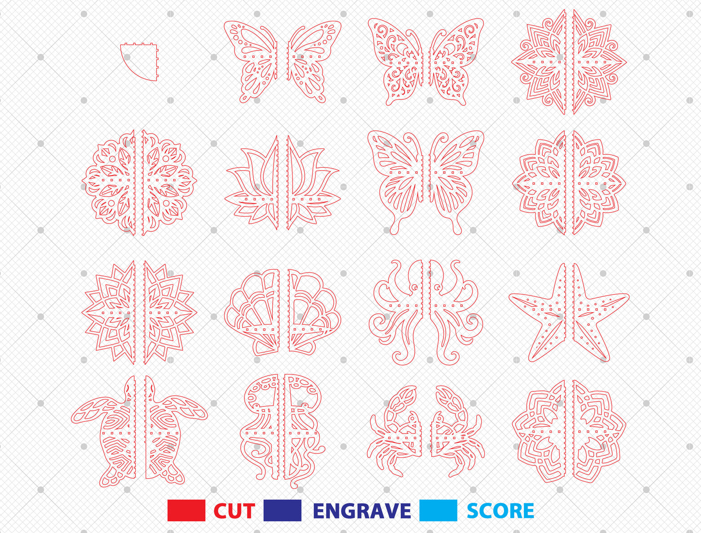 Butterfly Wall Shelf SVG Bundle for Glowforge and xTool